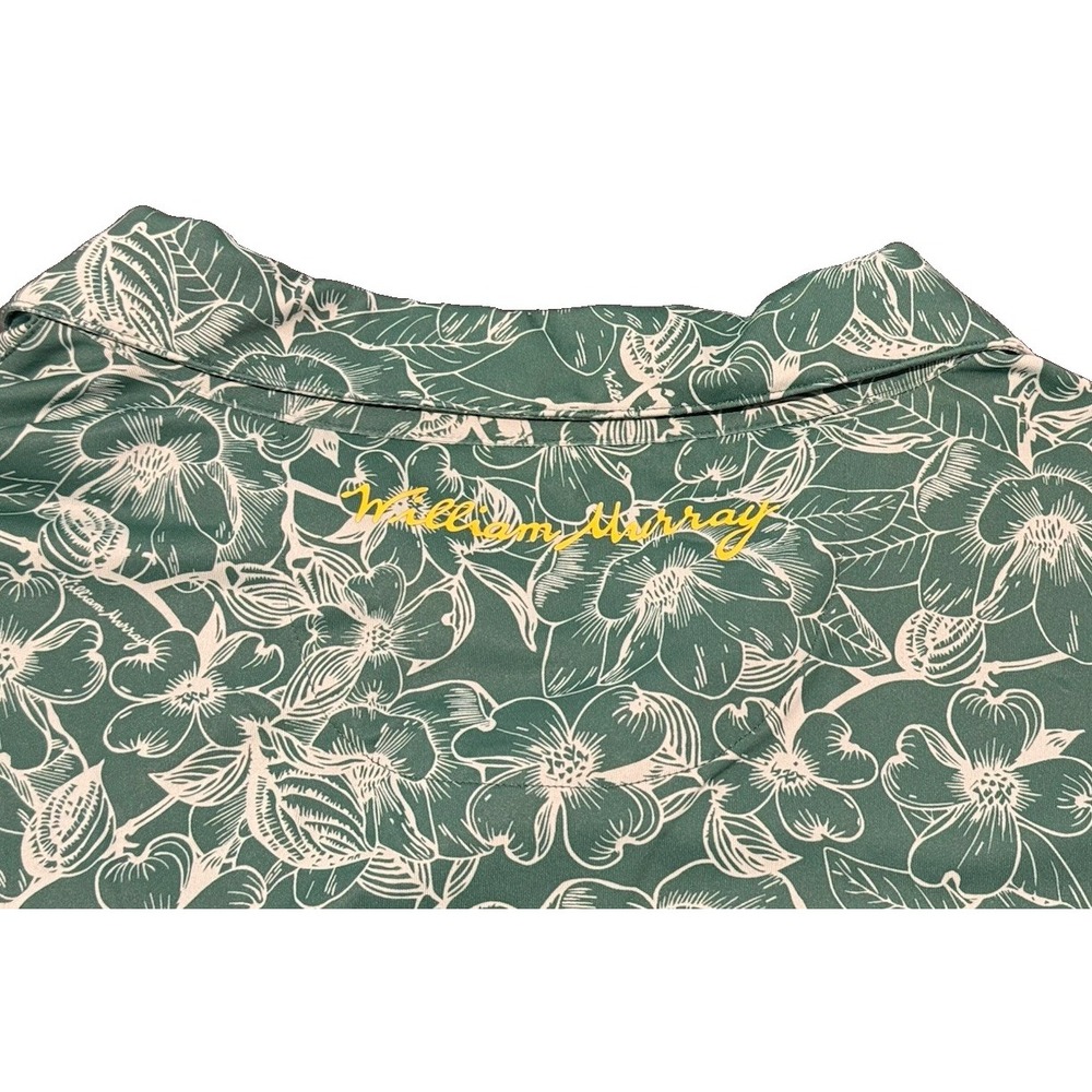 William Murray Men's Green White Floral Short Sleeve Polo Embroidered Logo XL - Picture 5 of 5